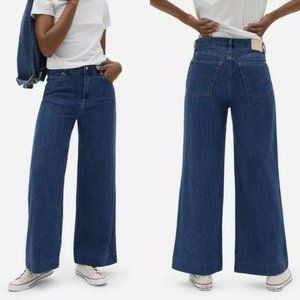 EVERLANE The Super-Soft Summer Wide-Leg Jean, Blue, 33 / 16